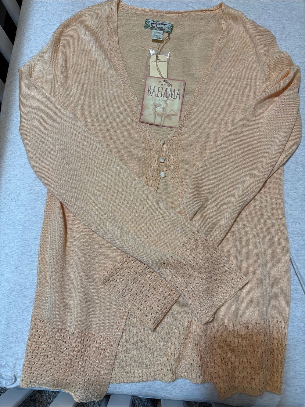 Tommy Bahama Peach-Beige cardigan sweaters